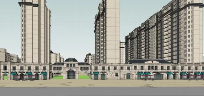 SketchUp Model of a French Classical High-Rise Residential Building