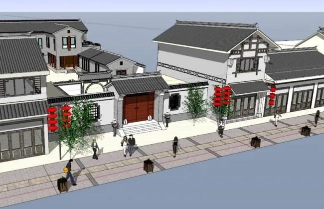 Sketchup Residential Model | Low rise Huizhou style Courtyard