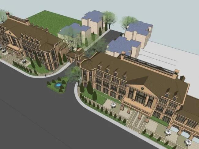 Sketchup Business Model | Multi story Clubhouse, Classical Style