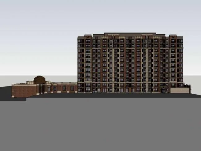 Sketchup Residential Model | High rise residential building, street side commercial, Western classical style
