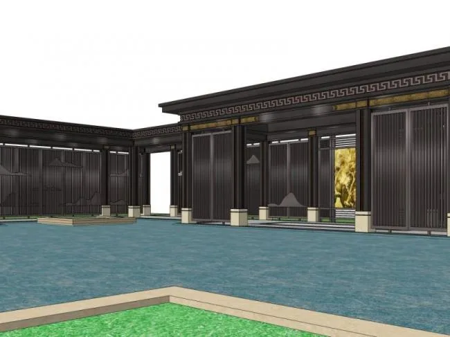 Sketchup Cultural Model | Chinese Corridor, Culture, Chinese Style