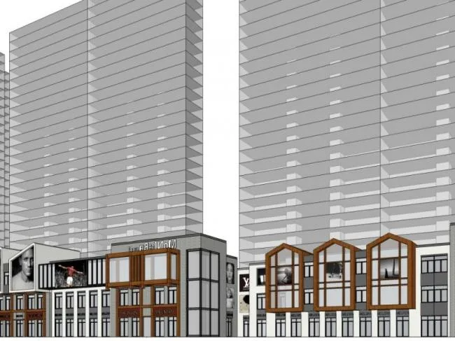 Sketchup Business Model | Multi story Commercial Street, Modern Style