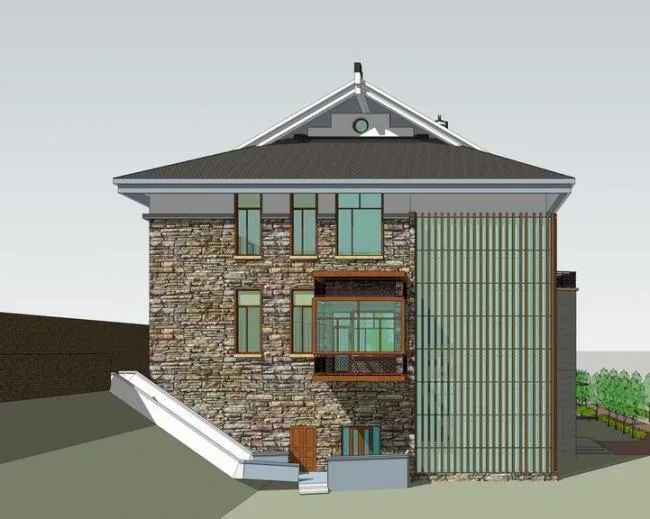 SketchUp Villa Model: Traditional Chinese Rural and Solo Villa Designs