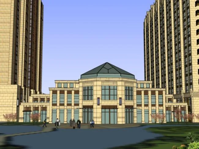 Sketchup Residential Model | High rise Residential Area, Classical Style
