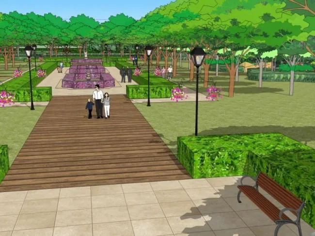 Sketchup Landscape Model | Commercial Landscape, Modern Style