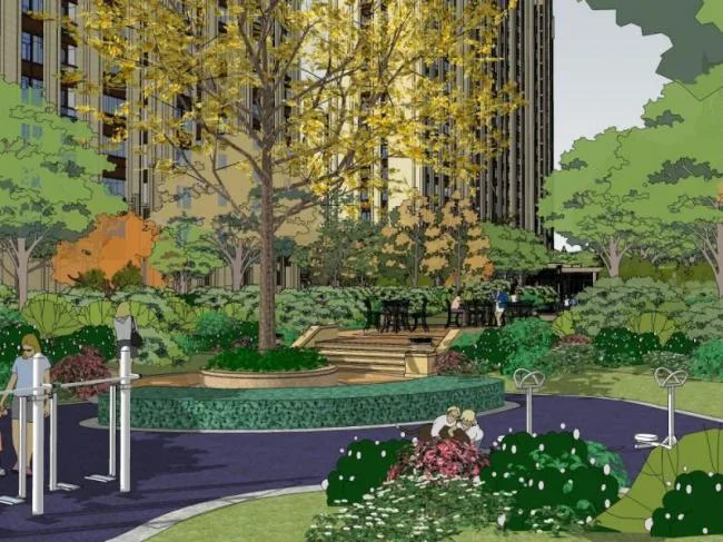 Sketchup Landscape Model | Community Landscape, Residential Landscape, Classical Style