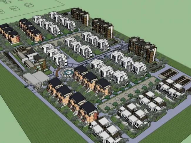 Sketchup Villa Model | Villa Cluster, Modern Style