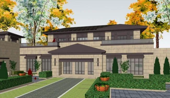 Sketchup Business Model | Multi story clubhouse, commercial building, French style, classical style