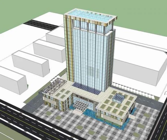 Sketchup Office Model | High rise Office Building, Hotel, Modern Style