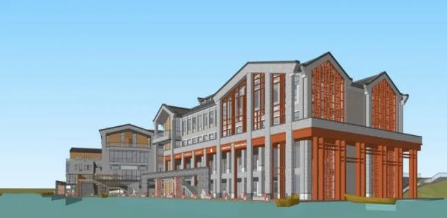 Sketchup Business Model | Multi story Commercial Street, Modern Style