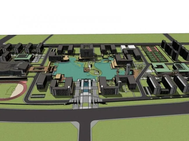 Sketchup School Model | Multi story School, Campus Educational Architecture, Modern Style