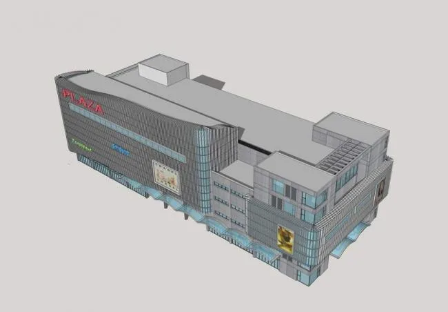 Sketchup Business Model | Multi story Commercial Building, Modern Style