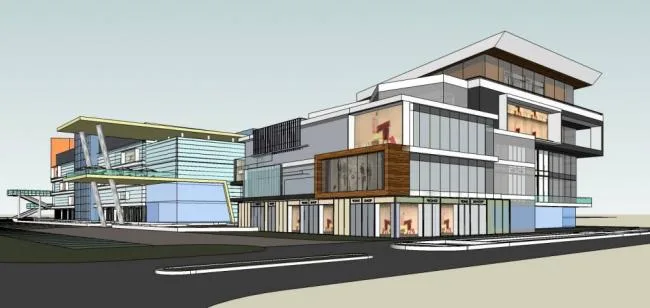 Sketchup Business Model | Multi story shopping mall, commercial building, modern style