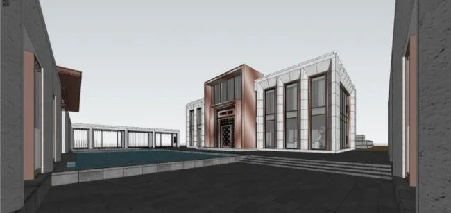 Sketchup Business Model | Multi story Commercial Sales Office, Modern Style