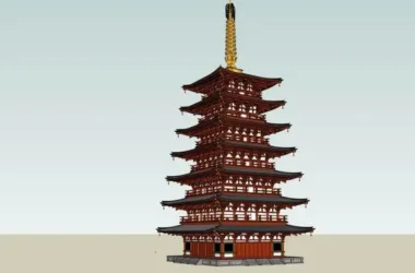 SketchUp Model of a Multi-Story Ancient Chinese Pagoda-BIM WORLD