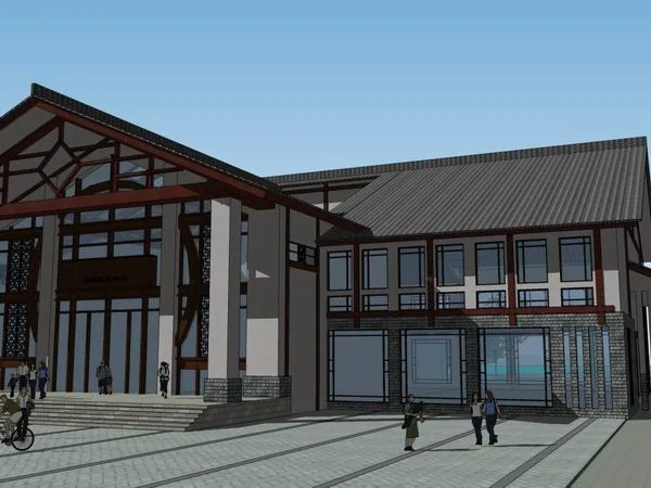 SketchUp Model of a Multi-Story Chinese-Style Resort Hotel