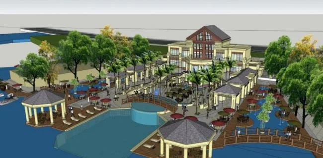 Sketchup Landscape Model | Clubhouse Landscape, European Style, Classical Style