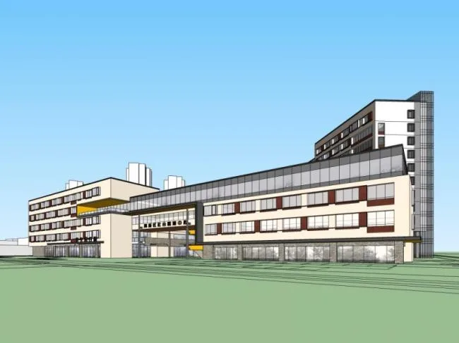 Sketchup Hospital Model | Multi story Welfare Home, Medical Building, Modern Style