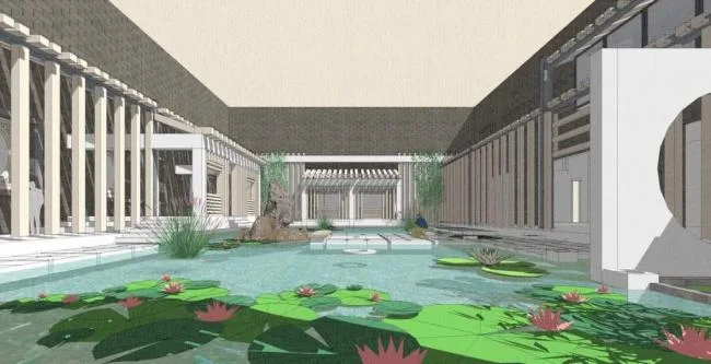 Sketchup Landscape Model | Courtyard Landscape, Chinese Style