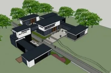 SketchUp Business Model: Modern Multi-Story Commercial Club Design-BIM WORLD