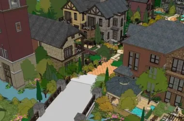 SketchUp Villa Model: Classical Town Residence Design-BIM WORLD