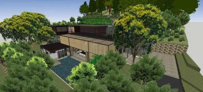 Sketchup Landscape Model | Villa with Landscape, New Chinese Style, Single Family Villa, Residential Building