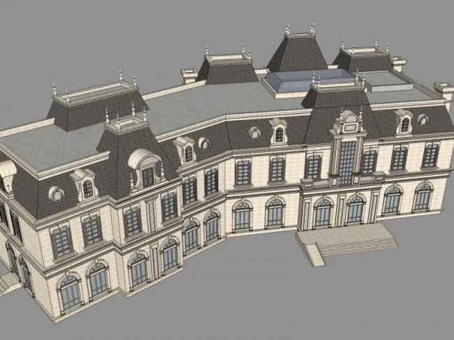 Sketchup Business Model | Multi story Clubhouse, Classical Style