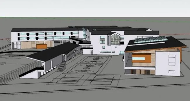 Sketchup School Model | Multi story School, Campus Educational Architecture, Modern Chinese Style