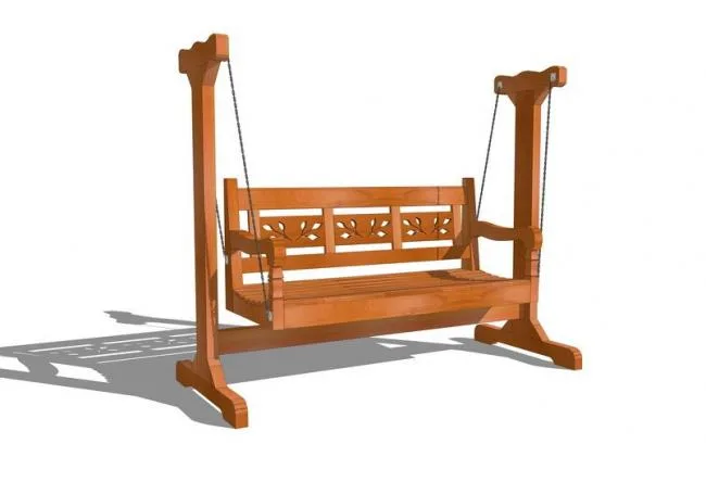 SketchUp Material Models: Swing Chair, Landscape Elements, and Component Textures