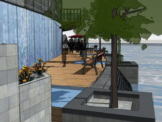 Sketchup Landscape Model | Waterfront Landscape, Modern Style