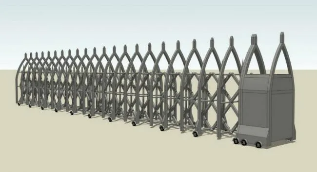 Electric Telescopic Doors for Entrance and Exit Gates | SketchUp Material Model