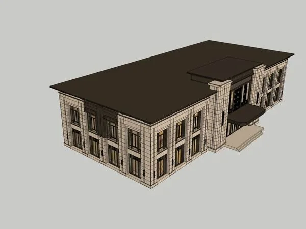 Sketchup Residential Model | Multi House Clubhouse Scheme, Residential, Classical Style