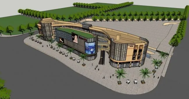 Sketchup Business Model | Large shopping mall, multi story commercial building, modern style