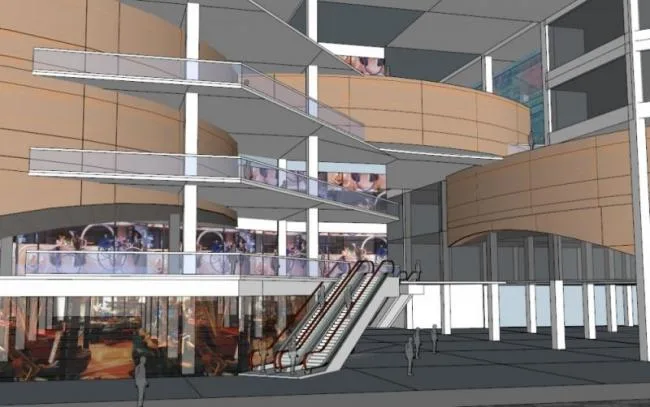 Sketchup Business Model | Multi story Commercial Plaza, Modern Style