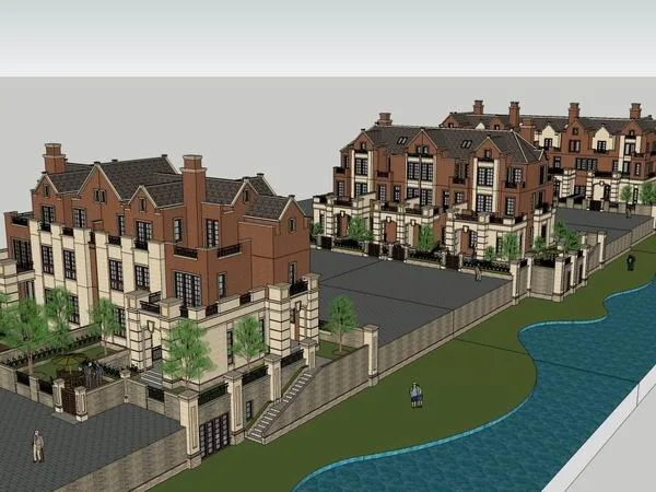Sketchup Villa Model | Townhouse, Classical Style