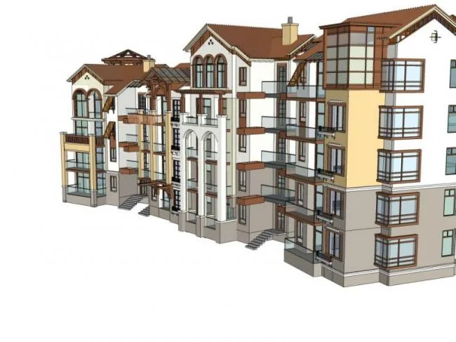 Sketchup Residential Model | Multi story Residential Building, European Style, Residential Architecture, Classical Style