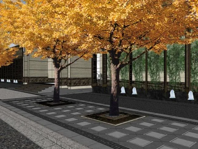 Sketchup Landscape Model | Clubhouse Landscape, Chinese Style, Chinese Clubhouse Landscape