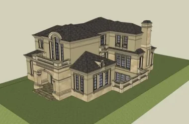 Classical Style Single-Family Villa SketchUp Model-BIM WORLD