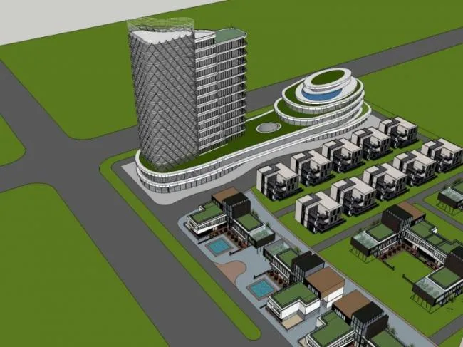 Sketchup Residential Model | Multi story Mixed Use Residential, Residential Area, Commercial, Modern Style