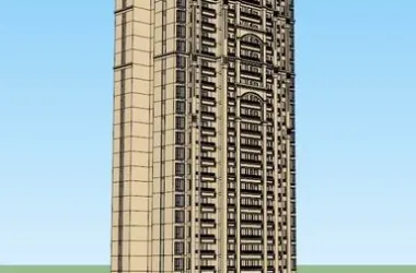 Modern Super High-Rise Residential Model in SketchUp-BIM WORLD