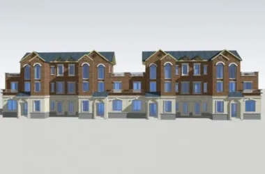SketchUp Model of a British Classical Style Row Villa-BIM WORLD