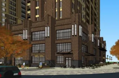 SketchUp Model of a Classical High-Rise Residential Building with Ground Floor Commercial Space-BIM WORLD
