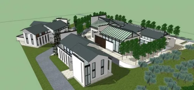Sketchup Business Model | Clubhouse, Modern Chinese Style
