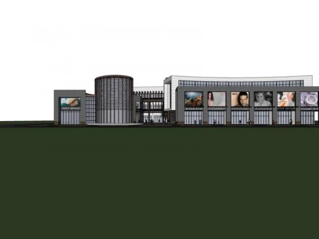 Sketchup Business Model | Multi story Commercial Street, Clubhouse, Modern Style