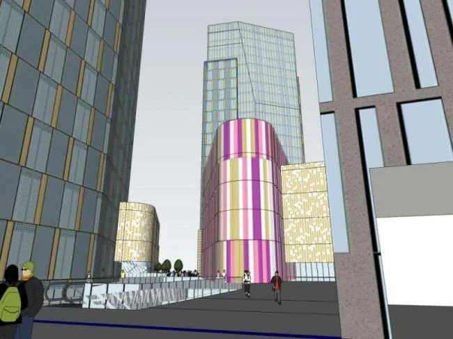 Sketchup Complex Model | Super high-rise office building, ground floor commercial, complex, modern style