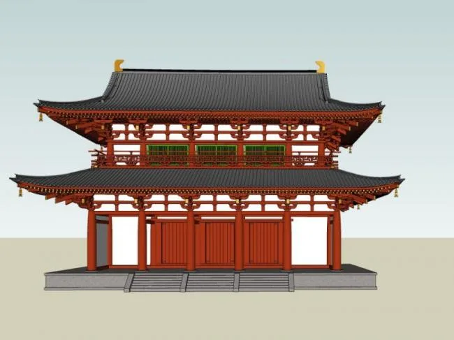 Ancient Chinese Multi-Story Architecture Model in SketchUp