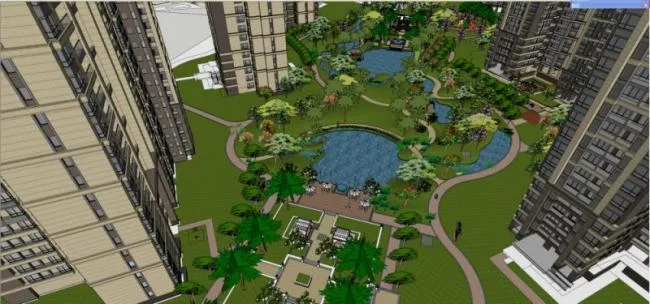 Sketchup Landscape Model | Community Landscape, Residential Landscape, Classical Style