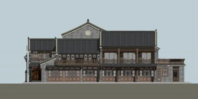 Sketchup Residential Model | Jin Style Residence, Chinese Style