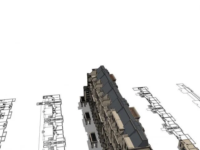 Sketchup Residential Model | Multi story townhouse, residential building, neoclassical style