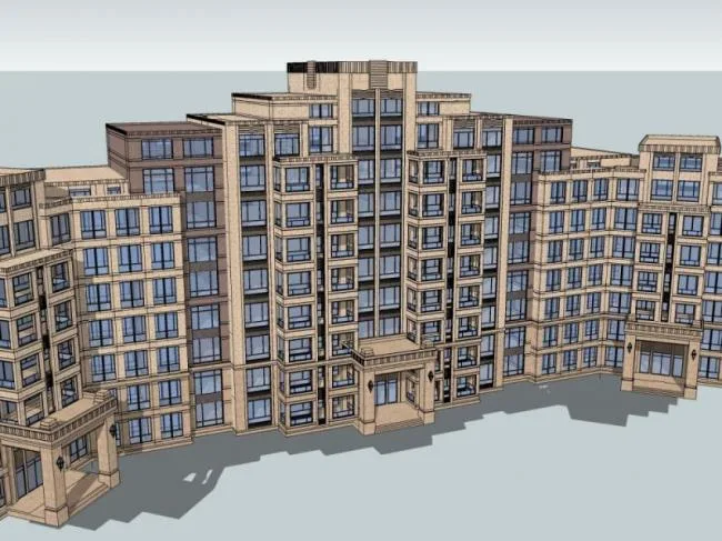 Sketchup Residential Model | Multi story Residence, Residential Building, Classical Style